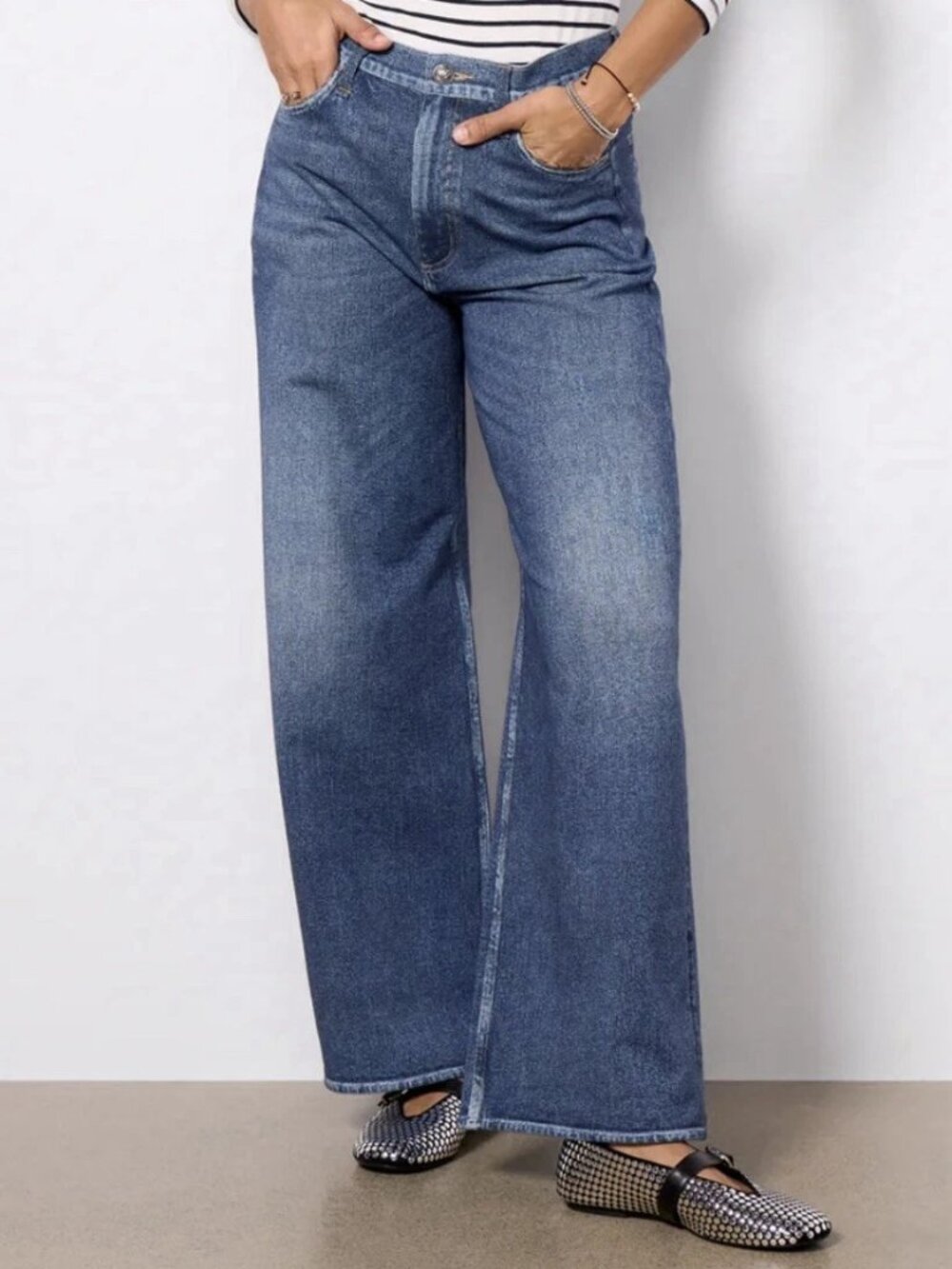 NWT $238 RAG & BONE Miramar Sofie High Rise Ankle, Wide Leg Jeans Pants Grove 28